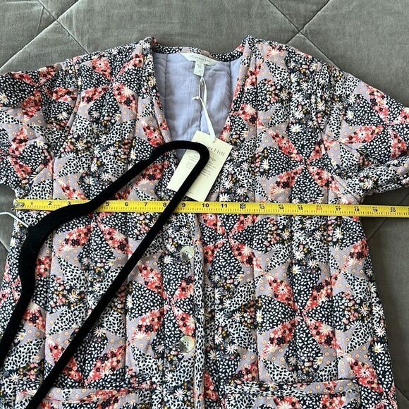 Garnet Hill Organic-Cotton Quilted Gauze Jacket Cottage Floral Size Small Fall - Picture 14 of 15